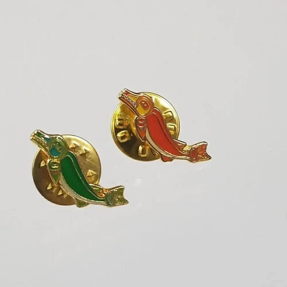 Enamel Metal Pins Tie Tack Lapel Animal Pins Lot Of 5 Bear Turtle Eagle Dolphin